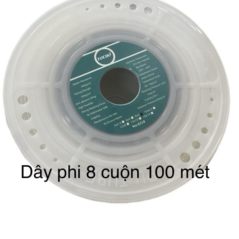 100m Dây dẫn hơi khí nén kích thước 5X8 dài 100m nguyên cuộn tocdo tặng kèm đầu nối nhanh