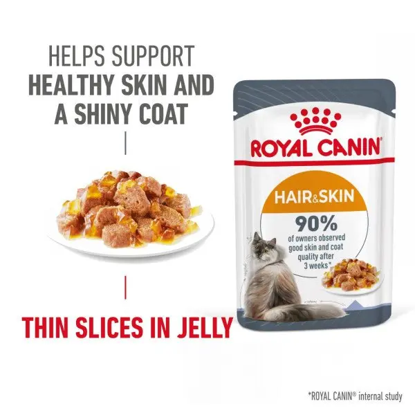 Royal Canin Intense Beauty (Hair & Skin) Adult Gravy (85g x 12 pouches) Wet Cat Food Pouch
