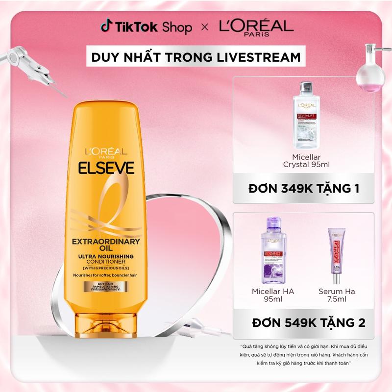 Dầu xả dưỡng tóc suôn mượt Elseve Extraordinary Oil Ultra Nourishing Conditioner 280ml Gội Đầu