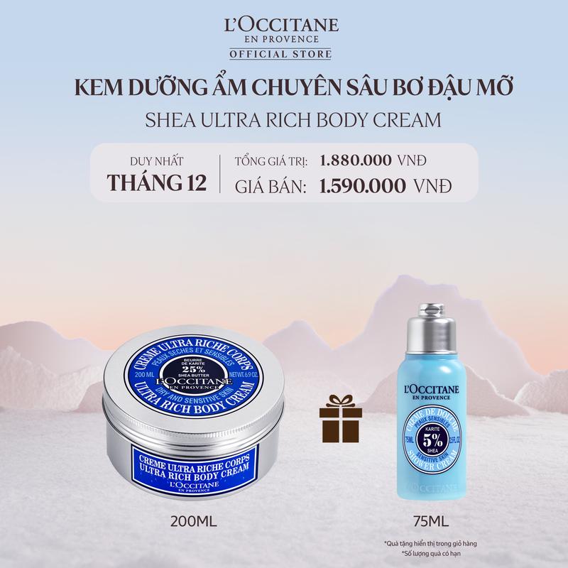 Kem Dưỡng Ẩm Chuyên Sâu Bơ Đậu Mỡ Shea Butter Ultra Rich Body Cream 200ml