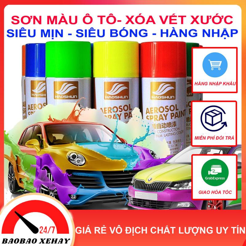   LOẠI XỊN Sơn Xe Ô TÔ Màu Trắng Đỏ Đen Xanh - Sơn Xịt Tay Ô Tô Xe Máy Cao Cấp - Xóa vết xước xe ô tô - HAOSHUN Paint 