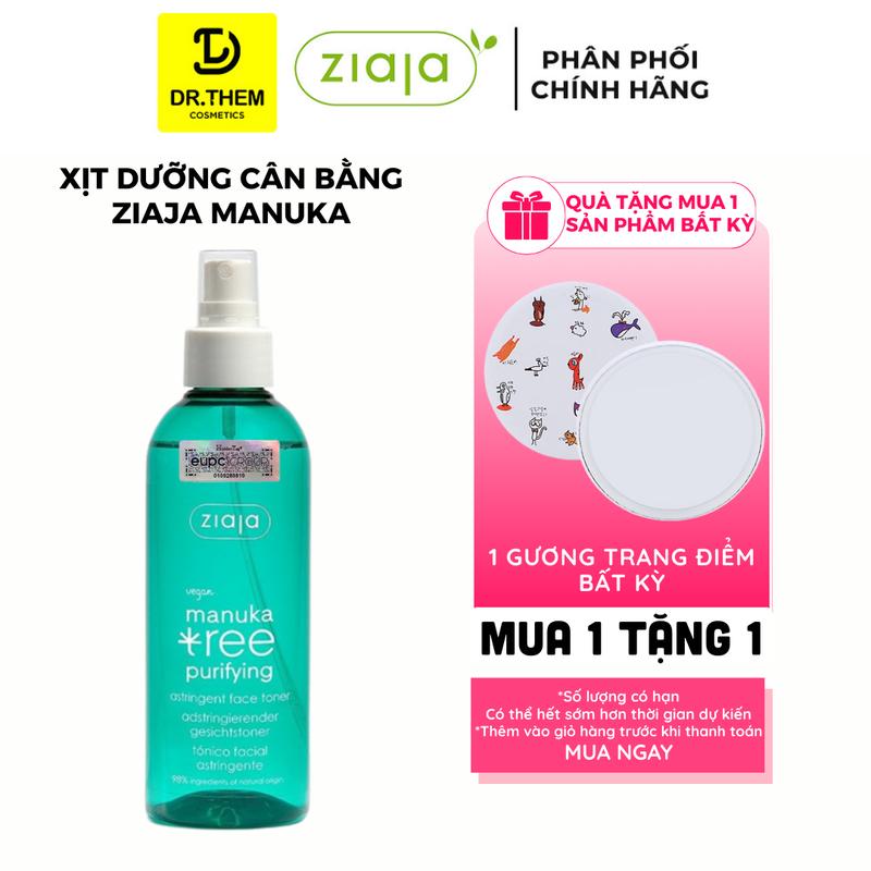   TUN PHẠM  Xịt Dưỡng Cân Bằng Da Ziaja Manuka Tree Purifying Astringent Face Toner 200ml - Giúp Se Khít Lỗ Chân Lông 
