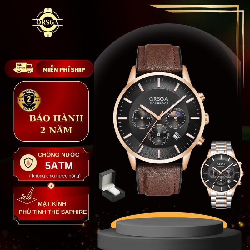 Đồng hồ nam máy Pin ORSGA DH01 Cao cấp trẻ trung chống trầy xước va đập kháng nước 5ATM. Bảo hành 12 tháng - Watch, Đeo Tay