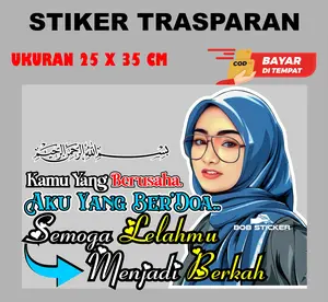 Transparan kata kata kaca mobil Semoga lelahmu menjadi berkah anti luntur anti sobek Samping pintu stiker
