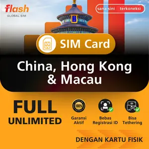 Flash SIM Card China Hong Kong Macau Full Unlimited (Kartu Perdana Cina, Simcard Hongkong, Simcard Macao)