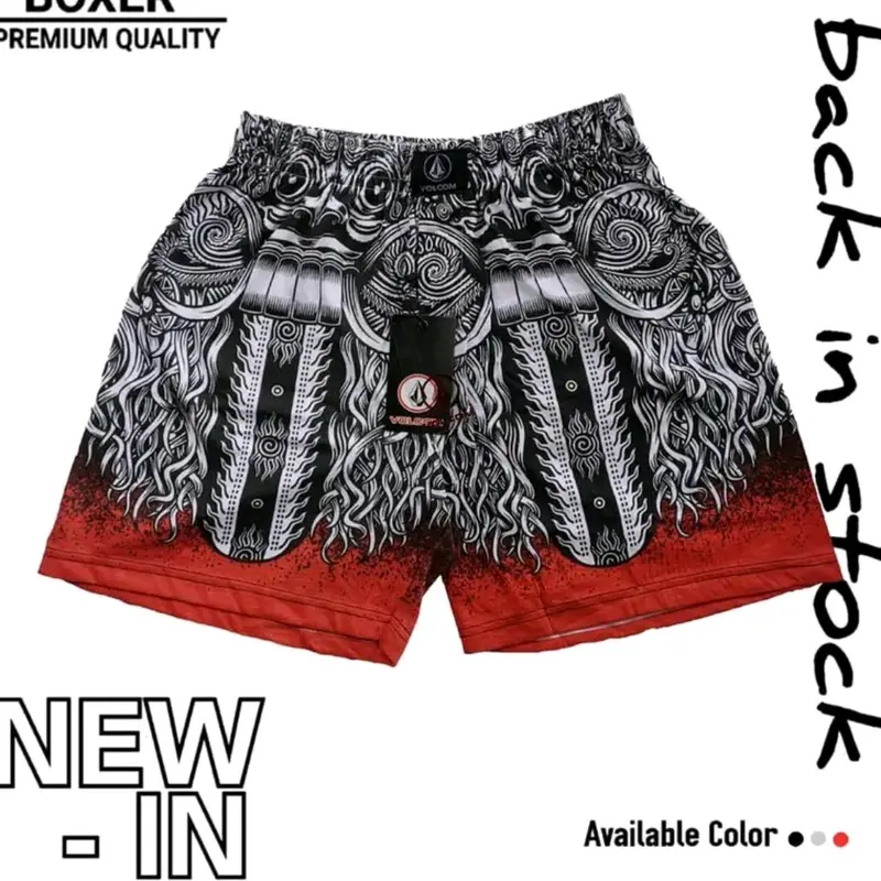 BOXER CELANA PENDEK SULFING. Pria Motif  Printing Combed Lembut Shorts Panjang 1