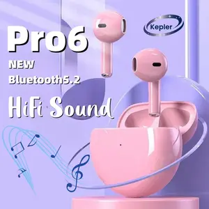 Headset Bluethooth Pro 6 Tws Wireless Storeo Hifi Sound Earphone Wireless Waterproof