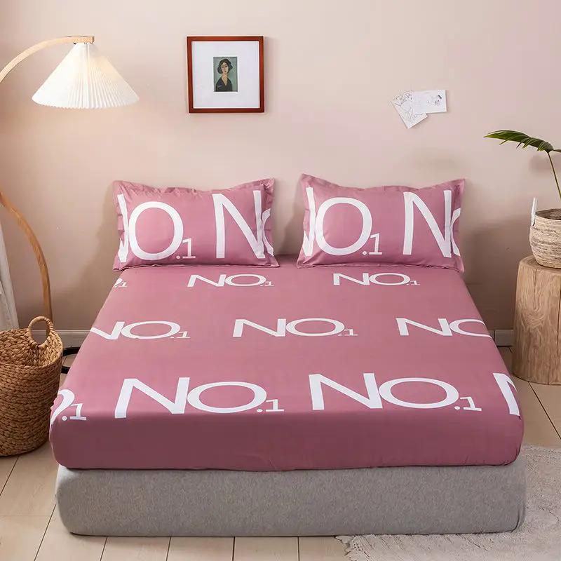 Product Introduction of Brushed Fitted Sheet Elastic Band Home Strap Bedding High-End Luxury Mattress Cover Bedsheet No Pillowcase Simple Multi Size Bed 3