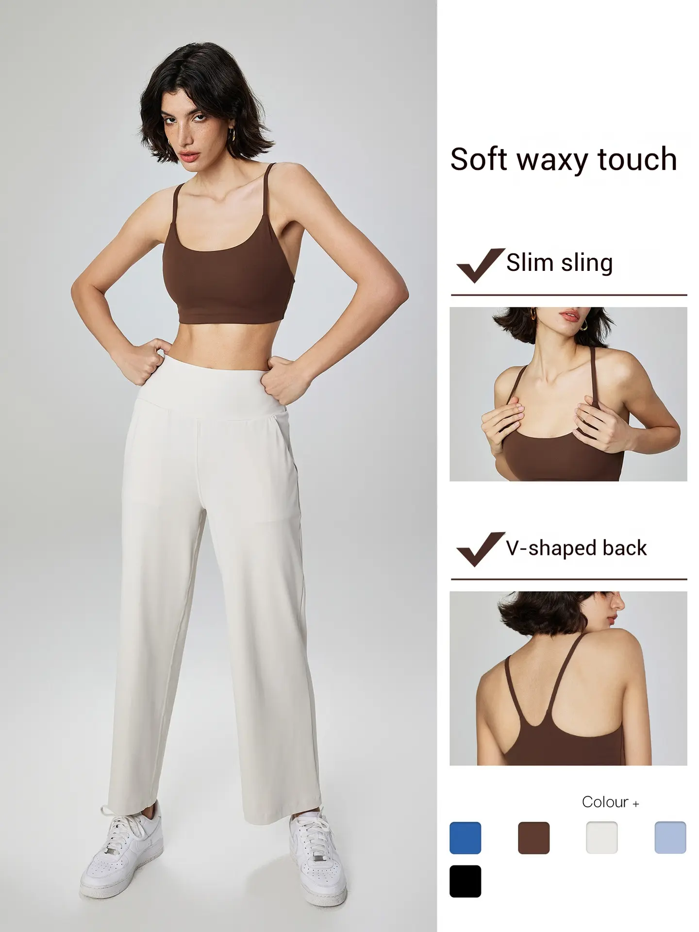 Women's Thin Strap Yoga Sports Bra with Removable Padded Inserts Shock-Absorbing Camisole for Pilates, Gym Workouts, and Daily Wear Versatile Fitness Tank Top
