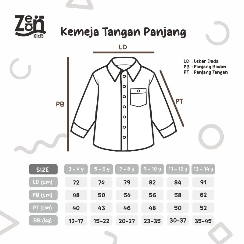 Zean Kids Kemeja Atasan Anak Laki-Laki Motif Bercak blue Lengan Panjang Usia 3 - 14 Tahun 5