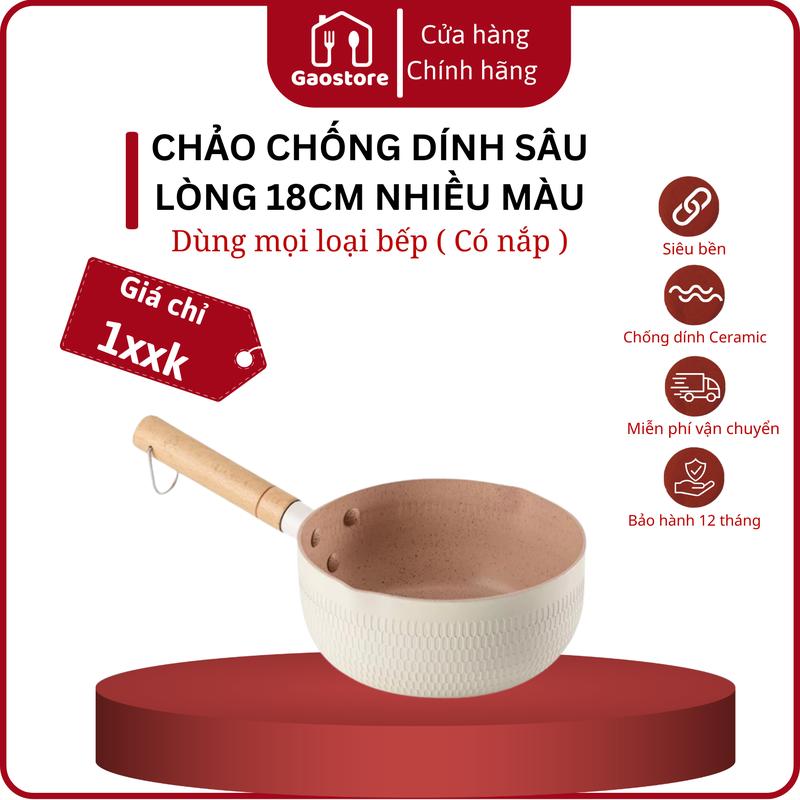  Chảo Chống Dính Sâu Lòng Hàn Quốc 18cm Siêu Bền Dùng Cho Mọi Loại Bếp   Bếp từ  bếp gas  bếp điện  chao  chong dinh 