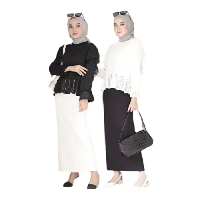 Rok Kerja Span Scuba / Rok Span Maxi Skirt Scuba Panjang Wanita Karet Bawahan