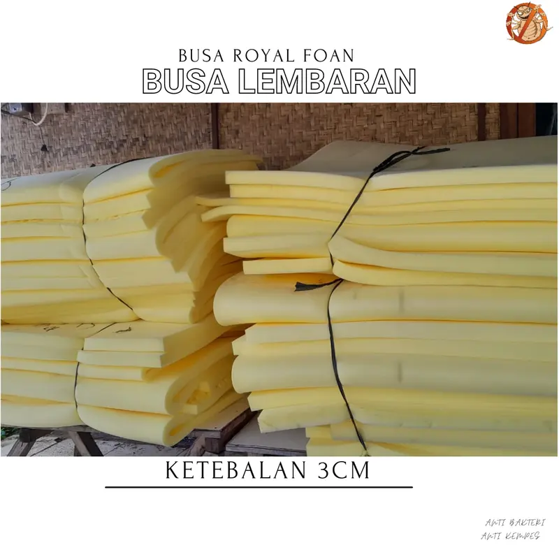 Spon Lembaran 200x120 Busa Royal Foam Tebal 3 cm Anti Kempes Lapisan Sofa Kursi Meteran Spons Lapisan Jok Mobil Motor Bergaransi Furniture 0