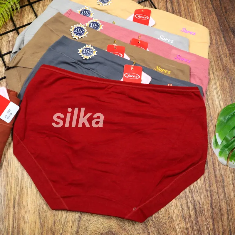 (3Pcs)Sorex CD 1232 Celana Dalam Wanita - Midi Panty - Stretch Soft & Comfort - M - XXL Katun Nyaman 1