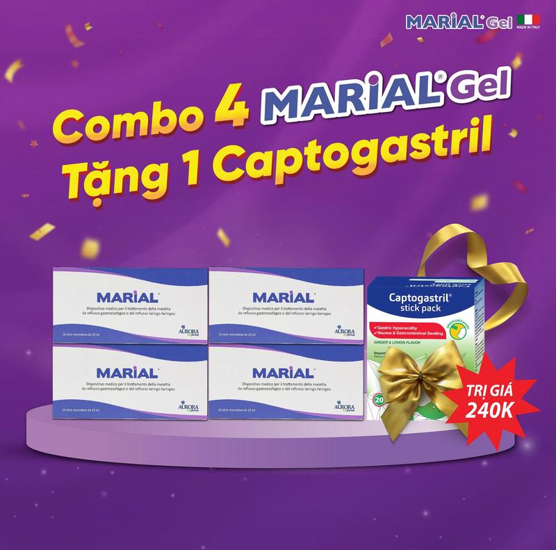 Mua Combo 4 Marial Tặng 1 Captogastril 240k - Chống Trào Ngược Dạ Dày Thực Quản, Họng Thanh Quản