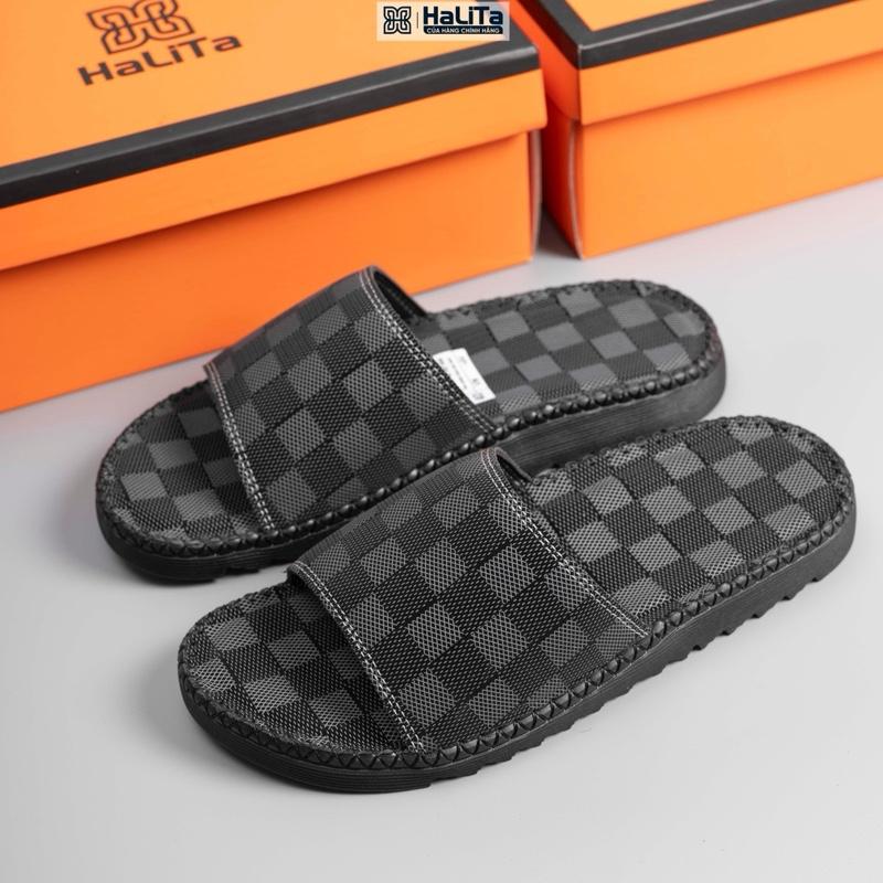 HaLiTa Dép Quai Ngang Full Caro Bản Nâng Cấp, Đế Cao Su Vân Nhám Chống Trơn Giảm Mỏi Chân Phom Bàn Chân Việt Nam ,Đẹp Sang Chảnh Siêu Hot Tik Tok Shop