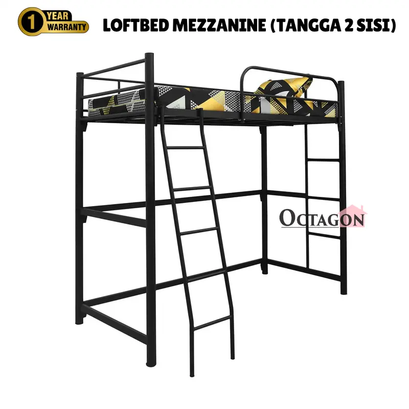 Ranjang Loftbed Besi Ranjang Tingkat Mezzanine Besi Minimalis Knockdown 0