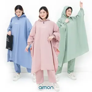 Aimon Jas Hujan Ponco Jumbo Kelelawar PVC Tahan Air Premium Anti Rembes Garansi Original Size 260Cm Lingkar Dada Bahan Tebal Elastis Finishing Seal Pres - Raincoat