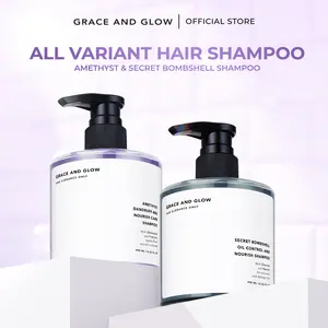 Grace and Glow Anti Dandruff Shampoo with Climbazole and Probiotic | Secret Bombshell Oil Control and Nourish Shampoo with Charcoal + Keratin| sampo anti rambut lepek & berminyak dan membersihkan ketombe