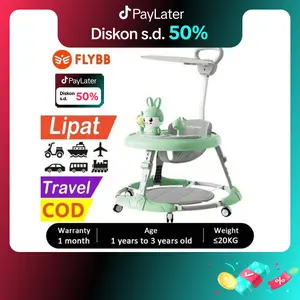 【Live】FLYBB Kode 06&08 Baby Walker Alat Belajar Jalan Bayi Roda Toy Laki Laki Perempuan Dengan Handle dengan Sunroof Mainan