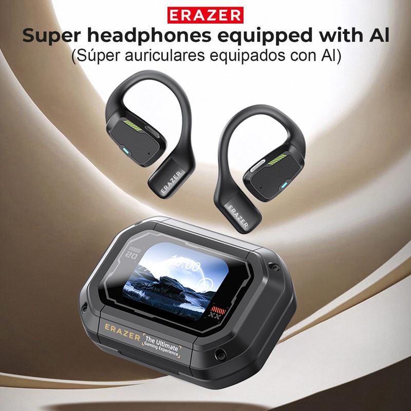 ERAZER XP6 AI Smart True Wireless Bluetooth Headset V5.4 TWS AI Real-time Translation Conversation Downloadable APP Download LED Touch Screen OWS Headphone Olahraga Gaming 2