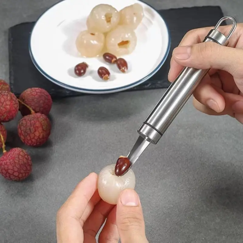 Dây loại bỏ tôm bằng thép không gỉ, Dụng cụ loại bỏ lõi longan, Loại bỏ da, Loại bỏ thịt, Dụng cụ loại bỏ bụng tôm, Thích hợp cho máy thái vải thiều và longan gia dụng, [Thanh Toán Khi Nhận Hàng] 3