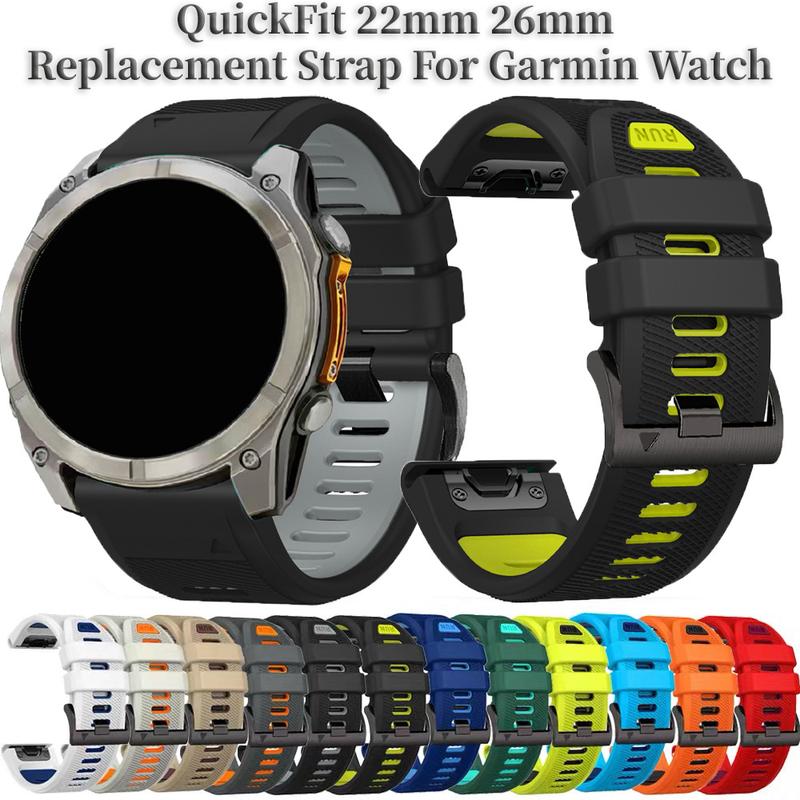 Dây đeo đồng hồ silicone QuickFit 22 mm và 26 mm cho Garmin Fenix E 8Pro 8 7 6…