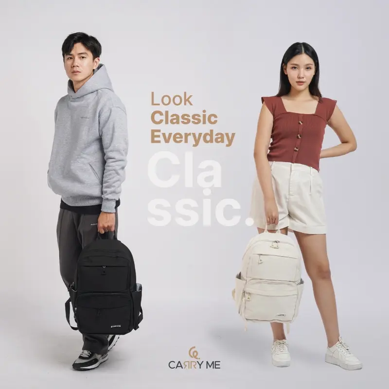 Carry Me - Everyday Classic Backpack / Ransel Pria Wanita / Ransel Sekolah Kuliah Kerja traveling 1