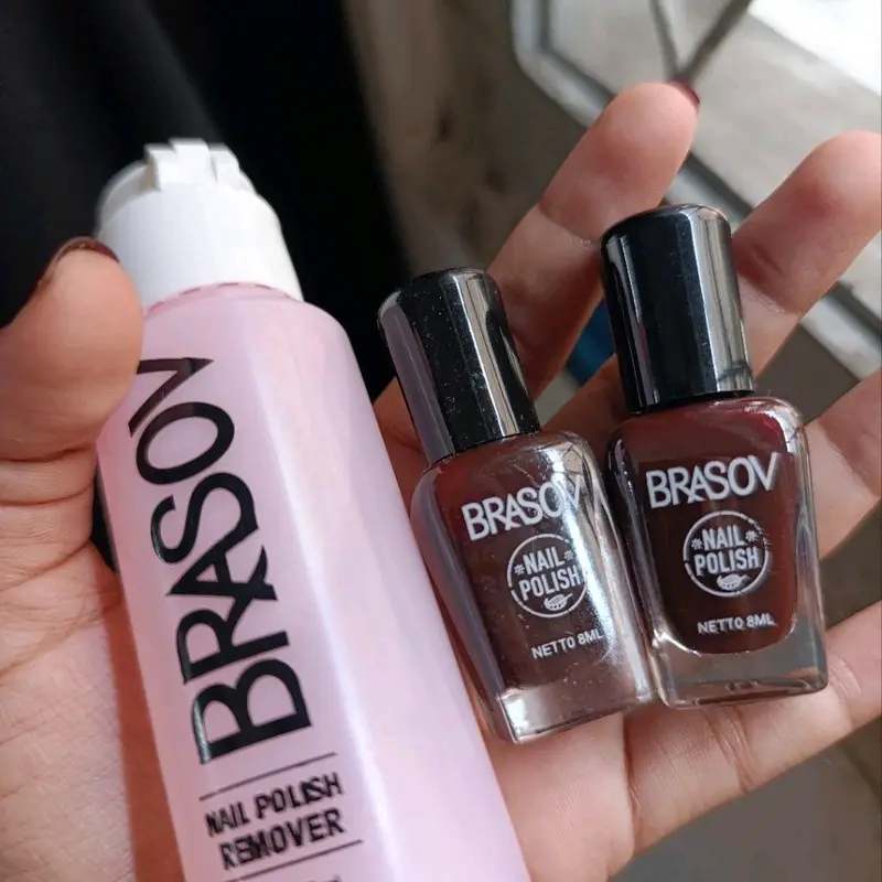 DAPAT 3 PAKET HEMAT BRASOV KUTEK MAROON 101 GLOSSY WINE RED Nail Polish Art Cat Kuku 0