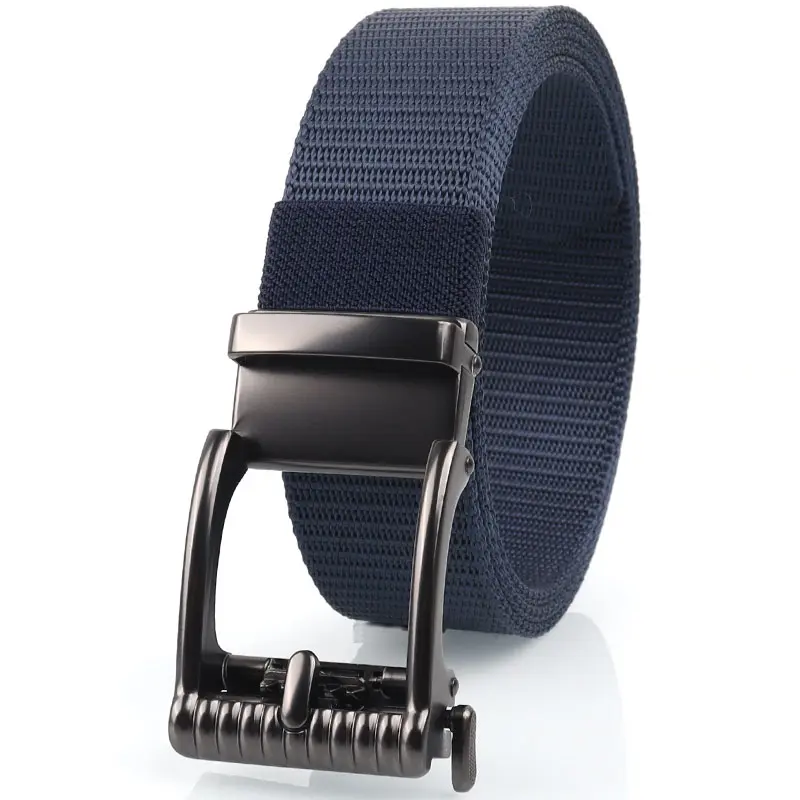 Canvas belt men&#39;s automatic buckle belt alloy buckle head casual versatile Korean style student belt for young and middle-aged people
