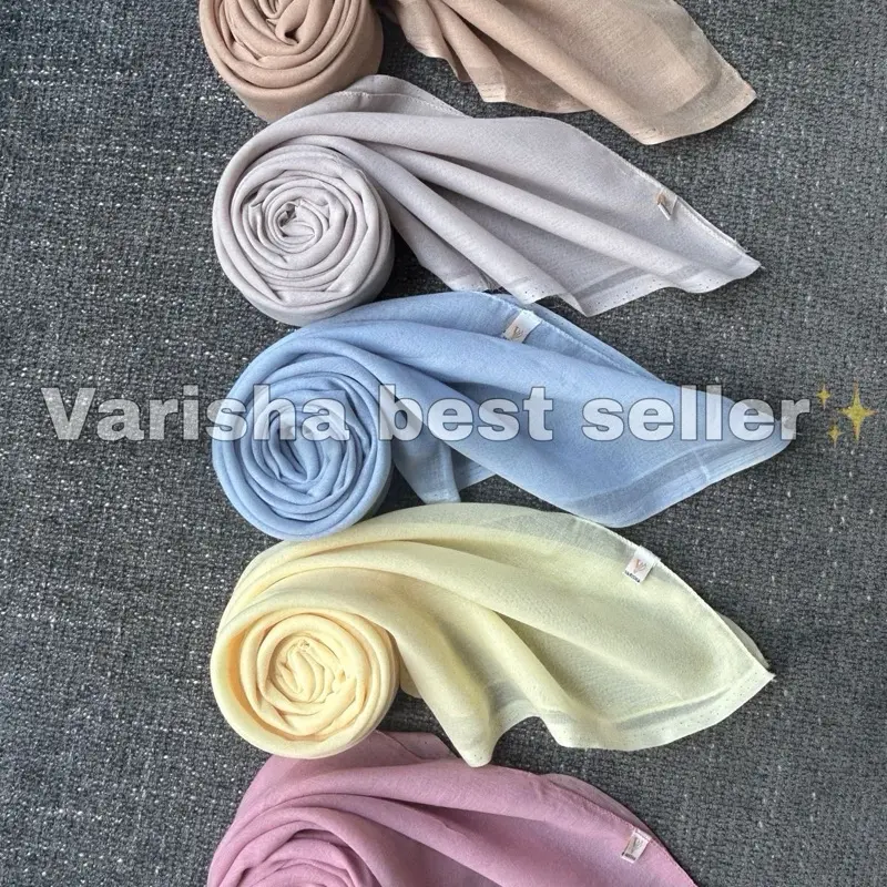 VARISHA ADA CALESTIA Hijab Segi Empat Paris Jadul Ori Kerudung Square Muslim Wanita Bahan Katun Nyaman