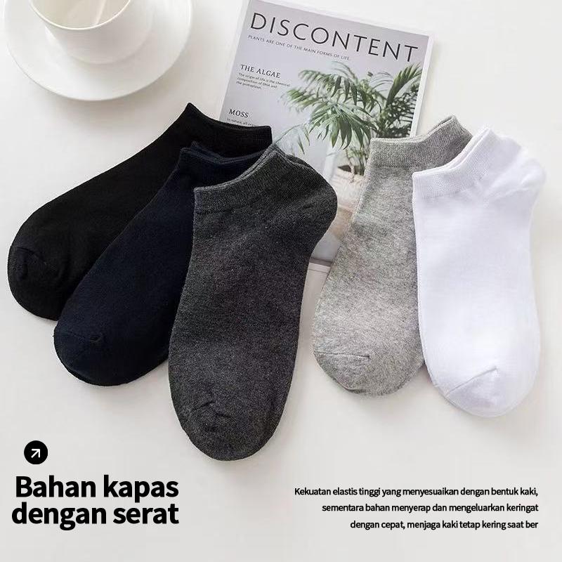ECOISM Kaos Kaki Pria Harian & Olahraga Katun Adem Anti Bau Nyaman Dipakai Seharian (5 Pasang) | Kaos Kaki Cowok Dewasa Kerja