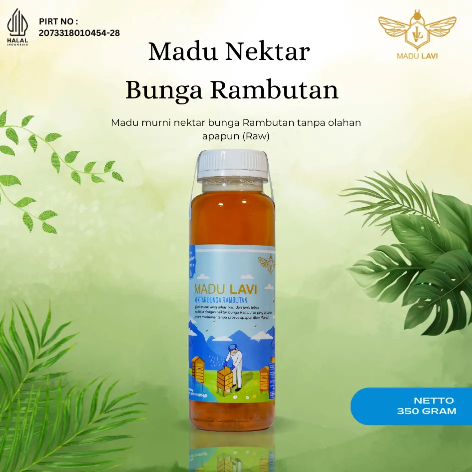 Madu Lavi Pati madu hutan nektar bunga rambutan 350gr