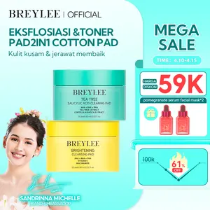 [NEW] BREYLEE Tea Tree Salicylic Acid & Brightening Cleansing Pad AHA BHA PHA Vitamin C Exfoliating Wajah Anti acne jerawat Mencerahkan dull skin sensitif membantu mencerahkan clean melembutkan Kotoran Mengelupas Muka Pencerah  Berjerawat