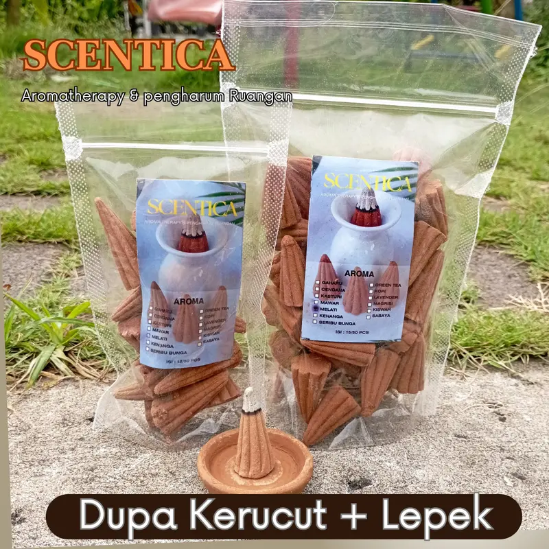 {Paket Hemat} Scentica dupa kerucut 15/50pcs + Lepek bakaran, dupa aromaterapi, asap harum, pengharum ruangan 0