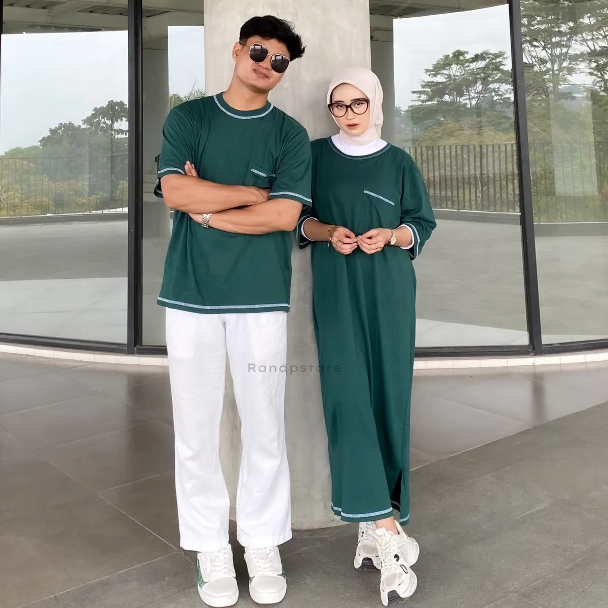 Couple Licia Overdeck T-Shirt Pocket | Couple kasual | baju pasangan Kaos Panjang Katun Polos Tebal Dress