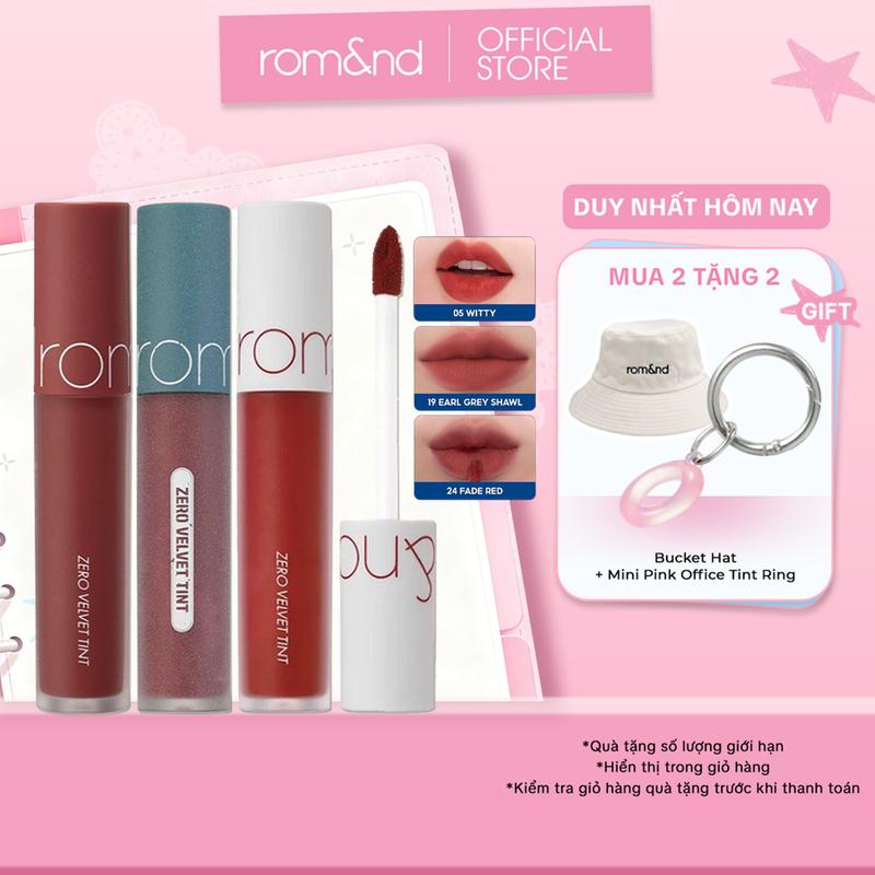 Son Kem Lì Trang Điểm Hàn Quốc Romand Zero Velvet Tint 5.5g