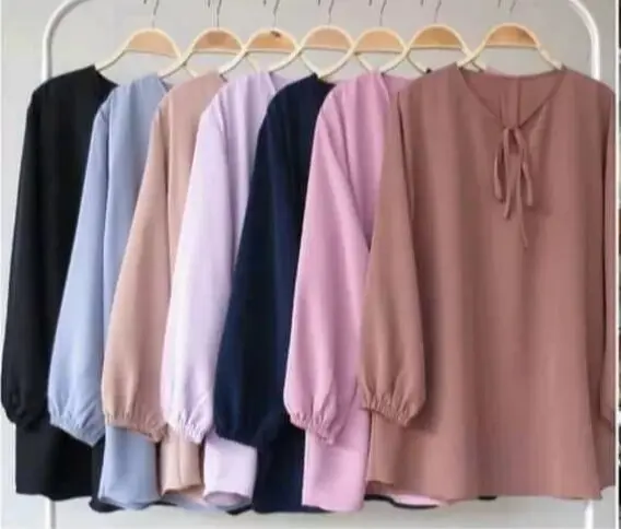 ATASAN JUMBO LAILA XXXL LD 130 CM WARNA HITAM Baju Wanita Formal Tangan Panjang Oversize Casual 8