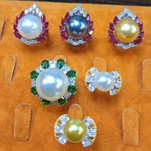 CINCIN MUTIARA KULIT KERANG ASLI KOMBINASI PERMATA ZIRCONIA FASHION WANITA TERBARU ALLSIZE