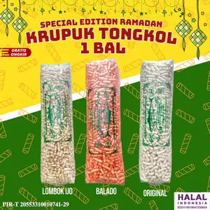 KRUPUK TONGKOL Original, Balado dan Lombok ijo Hijau Pedas Cemilan Food Snack kerupuk 500gr & 1kg