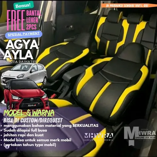 Sarung jok mobil Agya Ayla full seat 2 baris jok Car bahan Astra grade A (harga standar)