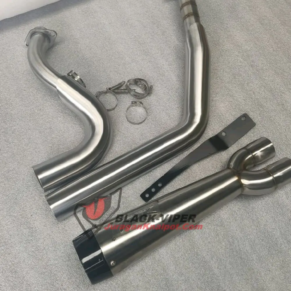 Black-Viper Knalpot Muffler Harley-Davidson Model TBR untuk Touring RoadGlide Sportster Dyna Ultra StreetGlide Suara Bass Tebal Gahar Blarrrghh