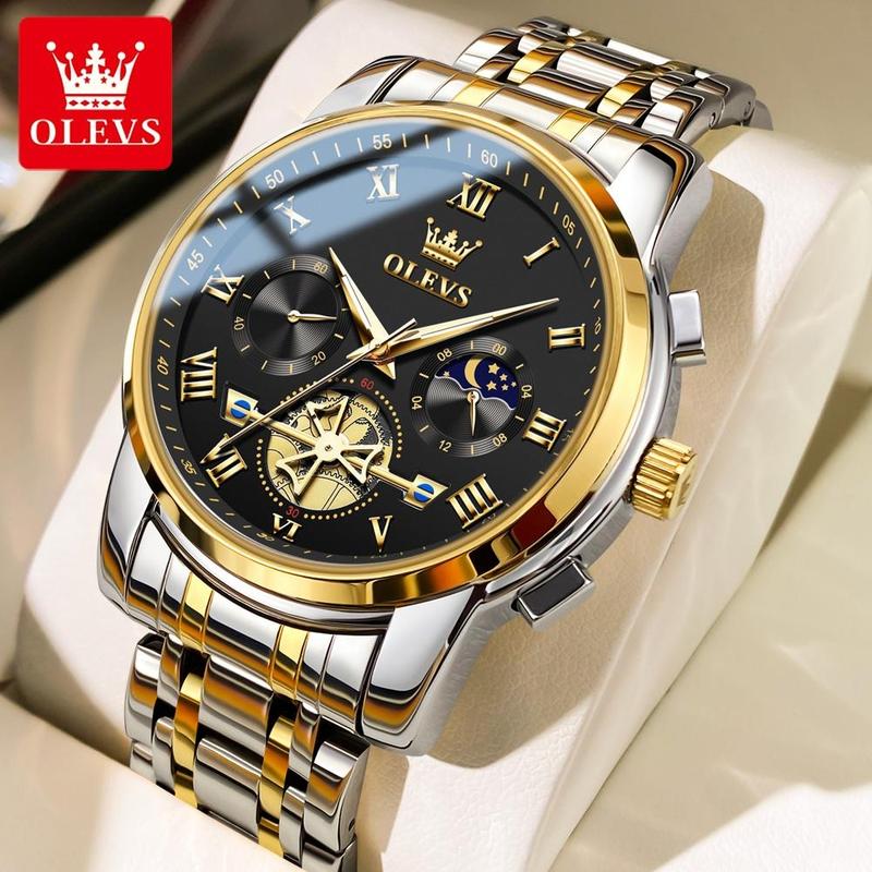 OLEVS đồng hồ nam chống nước Thời trang thương mại Đa chức năng Đồng hồ Chronograph Chống mài mòn và chống trầy xước Đồng hồ Quartz 2859 Đeo Tay Watch