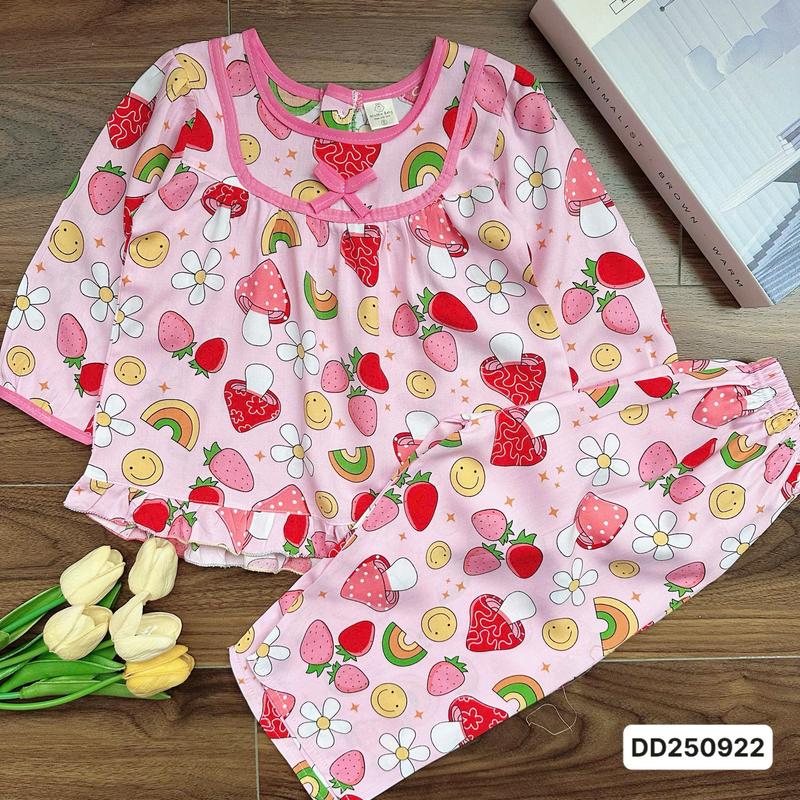 SALE DD250922 Bộ tole tay dài quần dài cho bé gái 10kg-35kg cổ bèo với chất liệu tole 2 da mềm mát loại 1. MinMin Baby