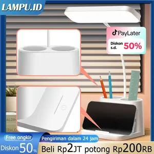 【Garansi 10 tahun】Rechargeble LED Lampu meja lampu belajar 3000MAH lampu malam Three Color Adjustable lampu meja belajar baca dengan tong pena dudukan