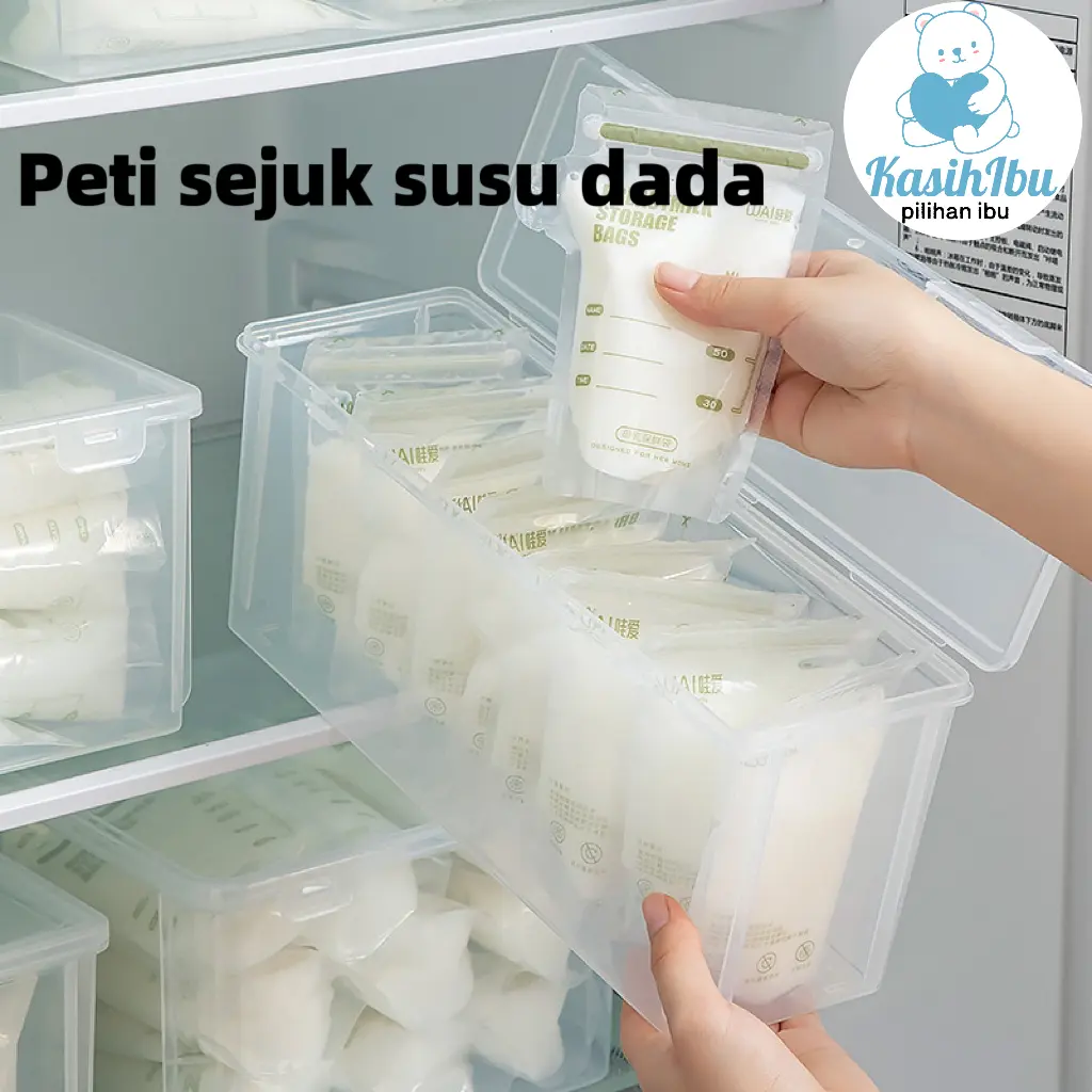 Breast Milk Storage Box for Refrigeration, Freezing, and Preservation – Food-Grade Sealed Container for Milk Storage Bags, Large-Capacity Freezer Storage Box.