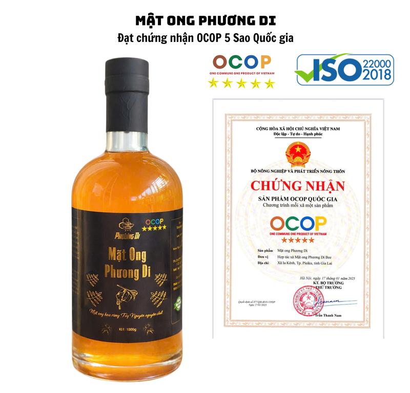   Phương Di  Mật Ong Phương Di OCOP 5 Sao Hoa Rừng Tây Nguyên Nguyên Chất  1000g 