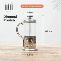 Gambar Sakha Coffee French Press Coffee Maker Saringan Kopi Manual Brew Coffe Pot 350ml Bahan Kaca Transparan & Stainless Steel - Silver dari Sakha Coffee Bali Kota Denpasar 4 Tokopedia