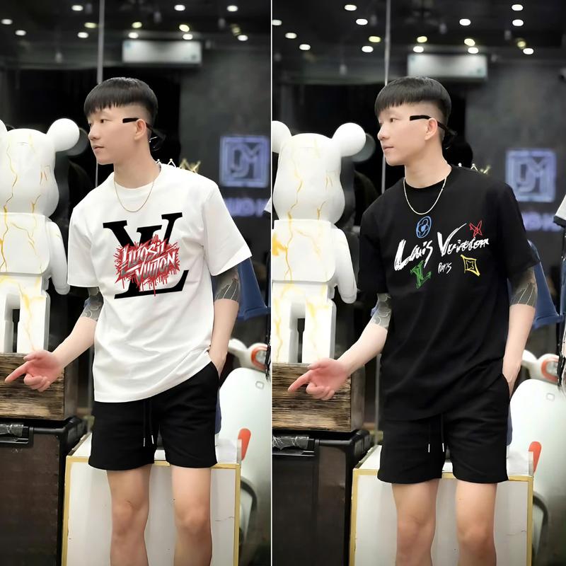 Set Bộ Quần Áo Thun Nam Họa Tiết Nổi Bật Phong Cách Trẻ Trung Năng Động