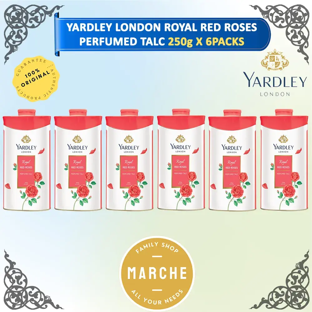 YARDLEY LONDON Royal Red Roses Perfumed Talc 250g #Marche Family Shop# Body Care Cosmetic Powder Fragrances Skin Repair Scented